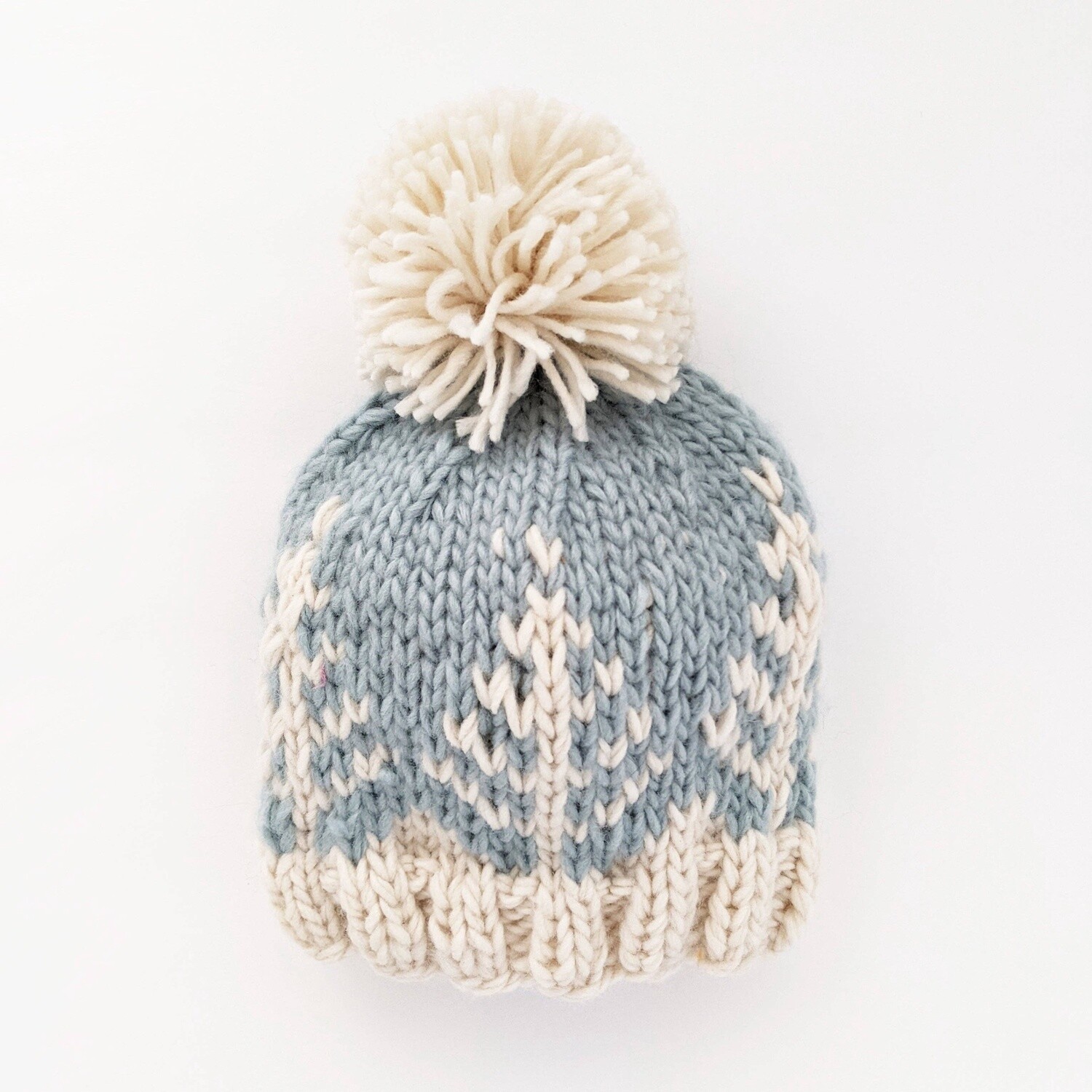 Huggalugs Forest Knit Baby Beanie Hat- Winter Blue