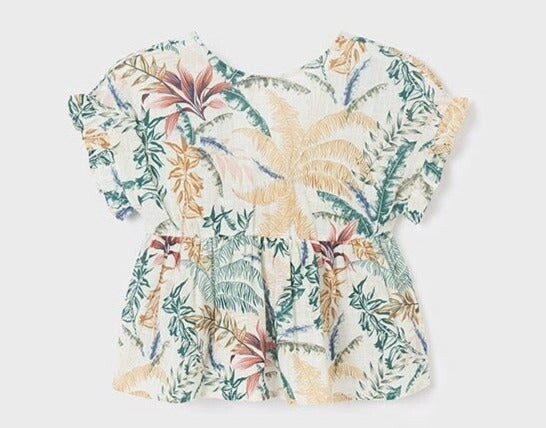 Mayoral junior tropical foliage blouse