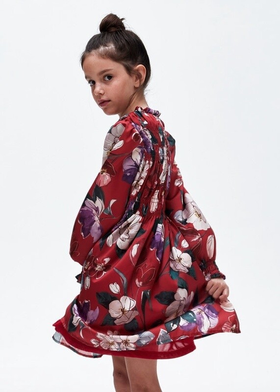 Mayoral juniors floral dress- Red