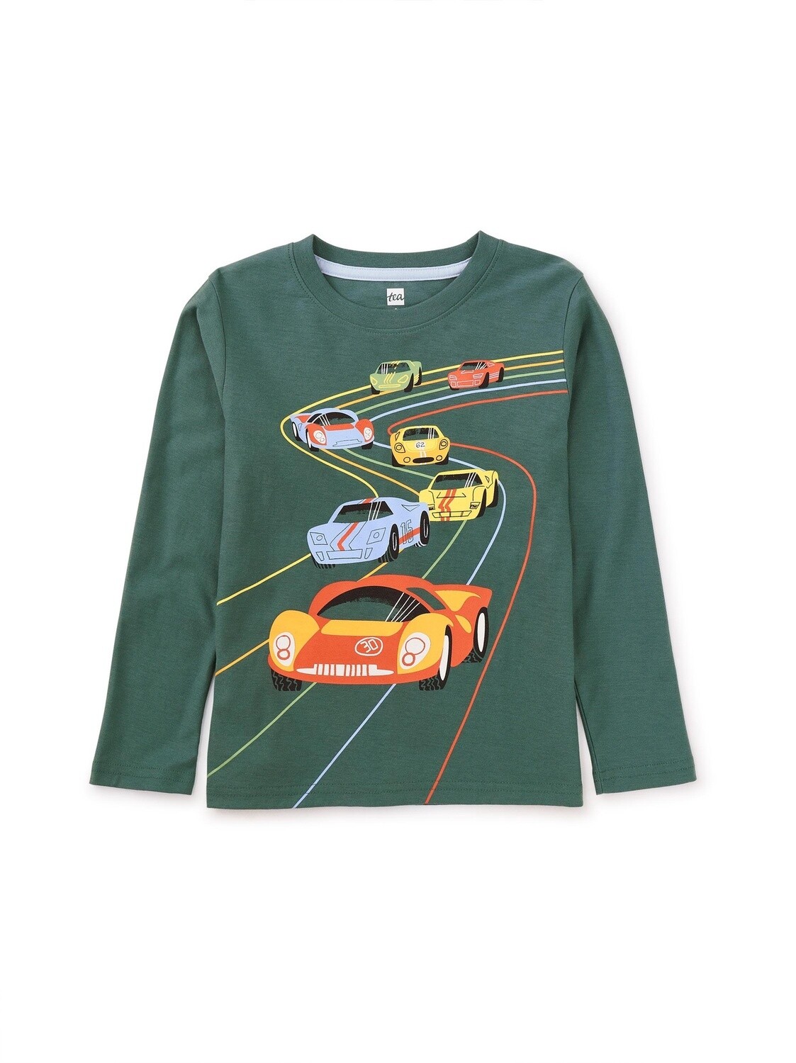 Tea Infant Race Car Tee- Silver Pine
