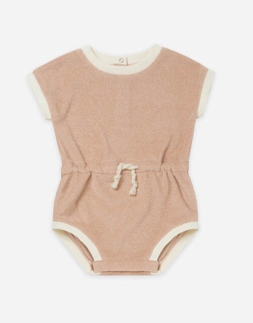 Quincy Mae Terry Retro Romper- Blush