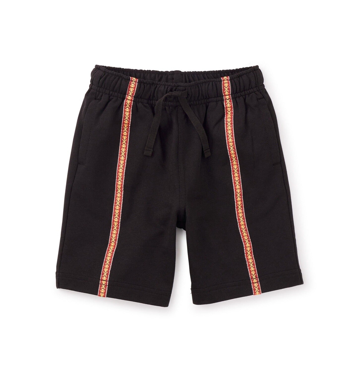 Tea Boys Twill Tape Detail Shorts- Jet Black