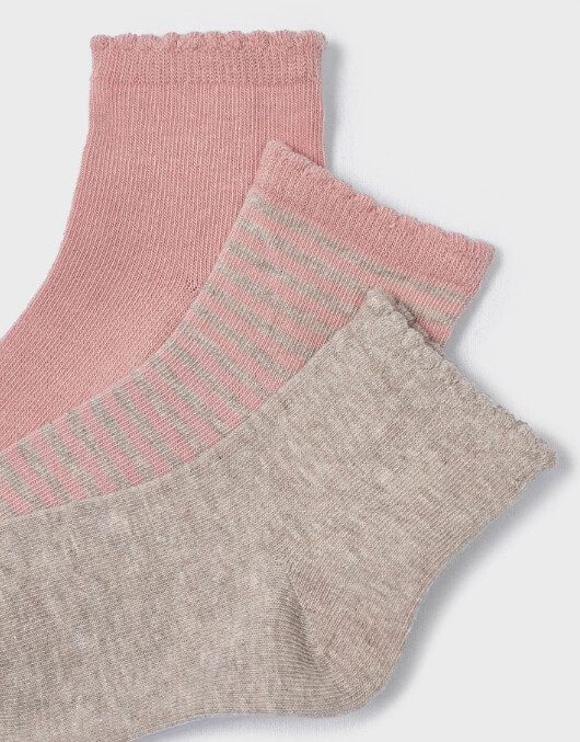 Mayoral 3pk Girls Socks- Nude