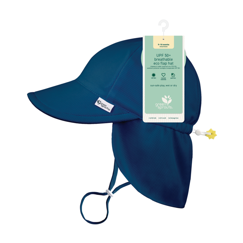 Green Sprouts - Breathable Eco Flap Hat- Navy
