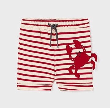 Mayoral Infant Striped Short- Red Crab