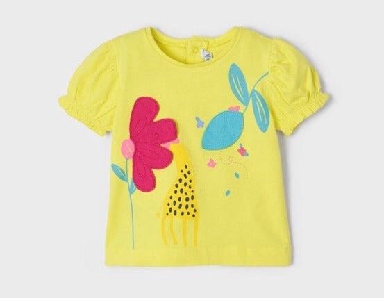Mayoral ECOFRIENDS giraffe baby tee- Lemon
