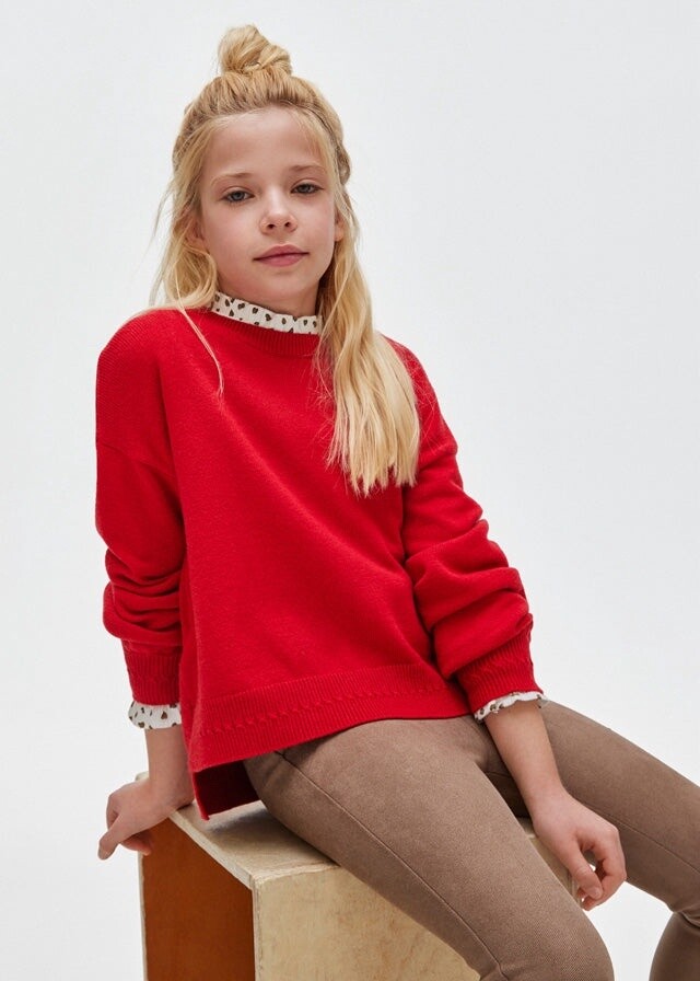 Mayoral juniors basic sweater- Red, Size: 8