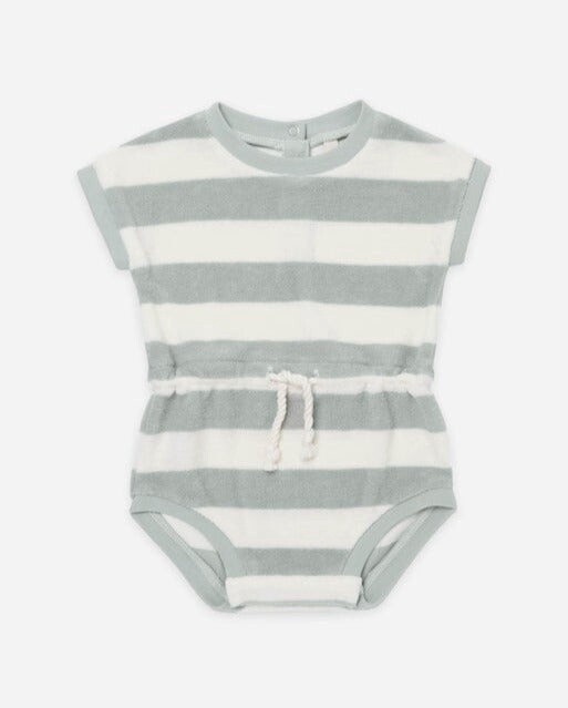 Quincy Mae Terry Retro Romper- Sky Stripe