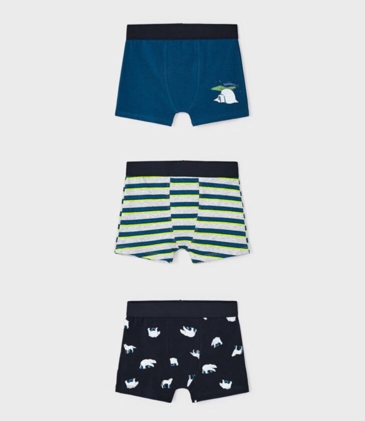 Mayoral 3pk Boys Boxers-Atlantic Blue