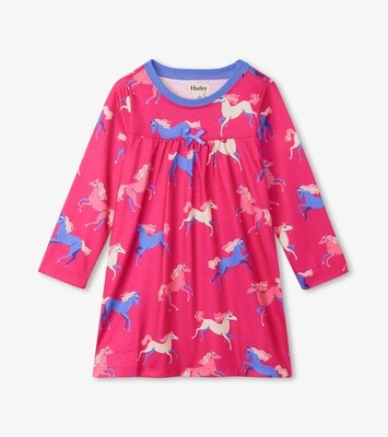 Hatley Horses Nightgown- Hot Pink