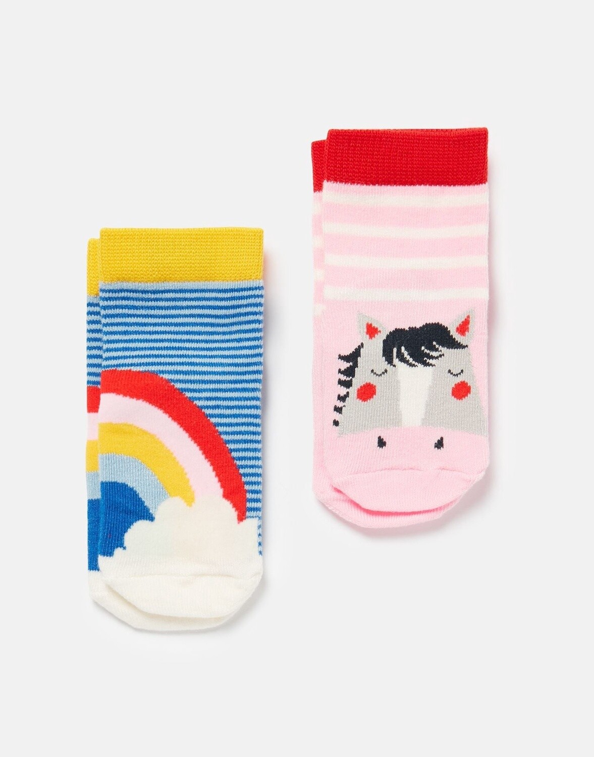Joules Infant 2pk Neat Feet Socks- Pink/Rainbow