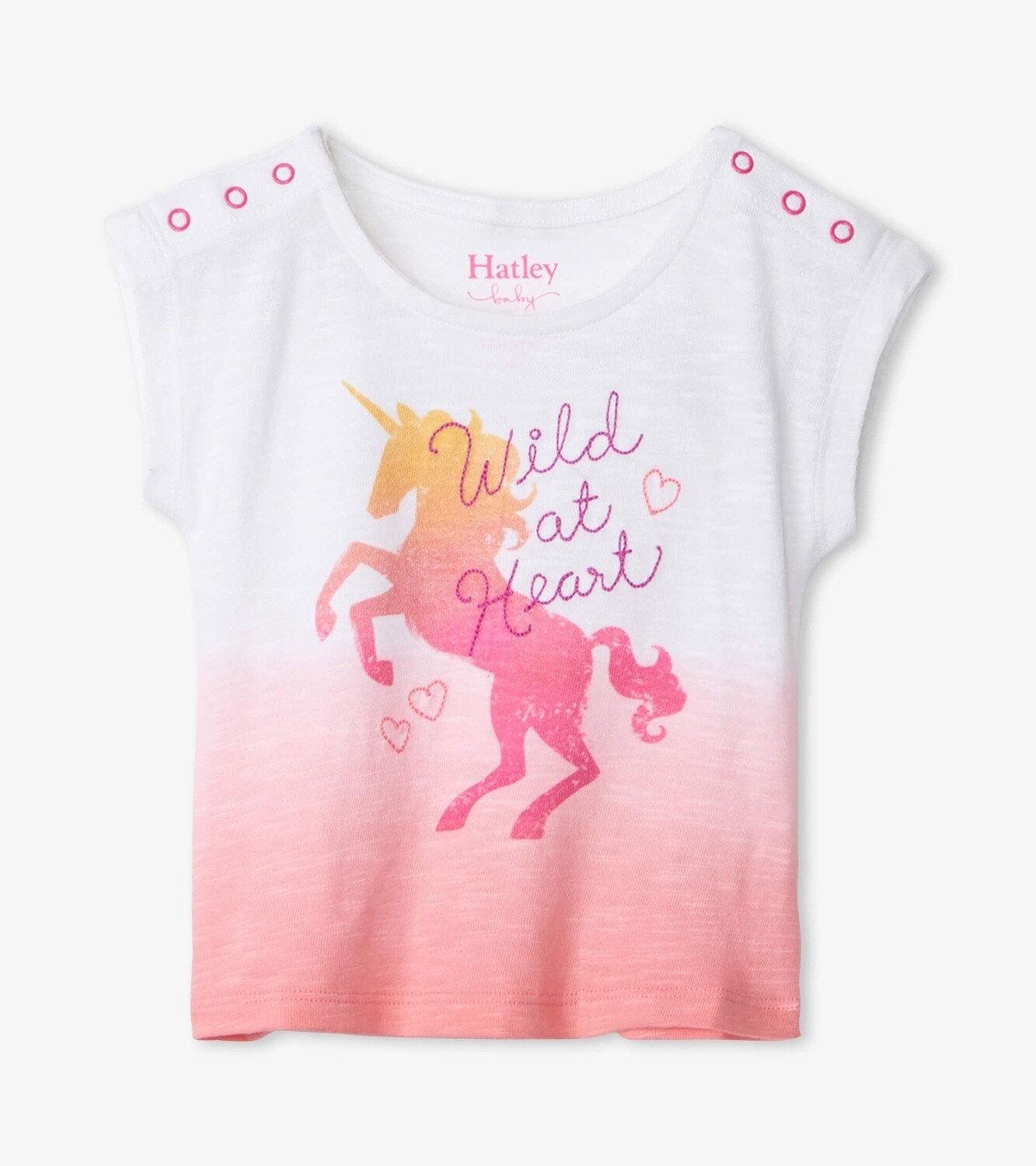Hatley Dip Dye Unicorn Baby Snap Shoulder Tee