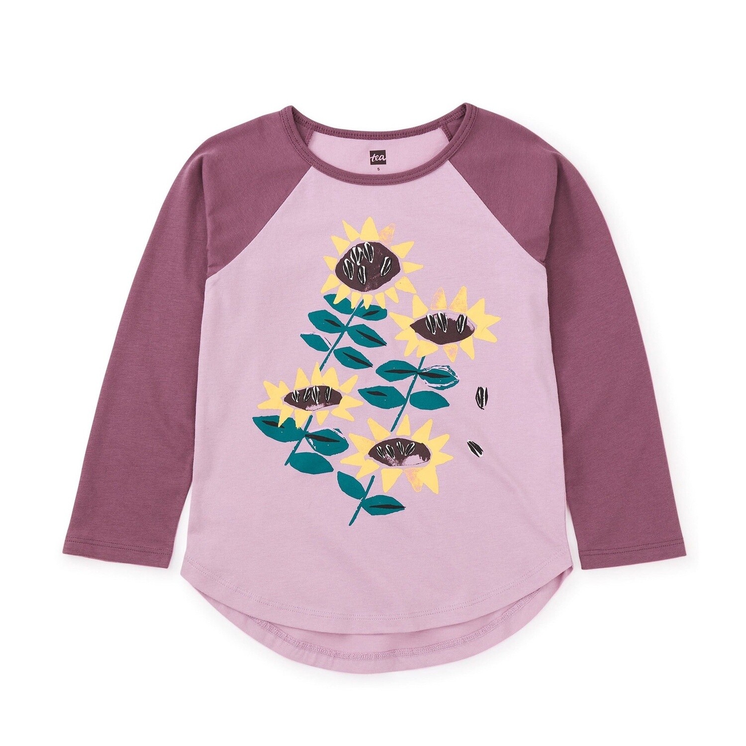 Tea Sunflower Raglan Tee- Mauve Mist