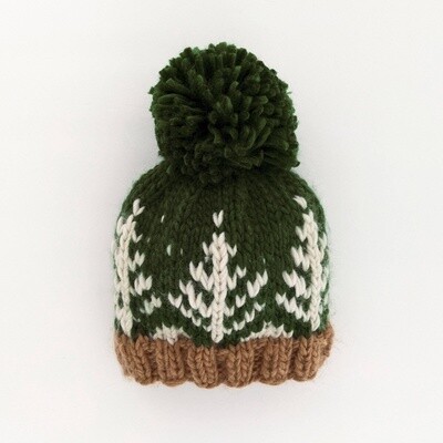 Huggalugs Forest Knit Baby Beanie Hat- Loden