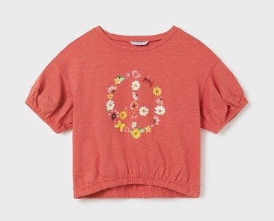 Mayoral Jr Girl Peace Tee- Azalea Pink