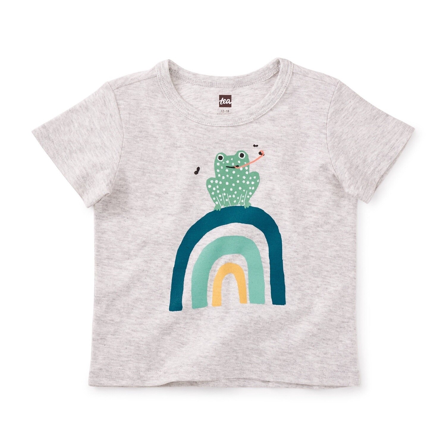 Tea Baby Rainbow Frog Tee- Light Grey