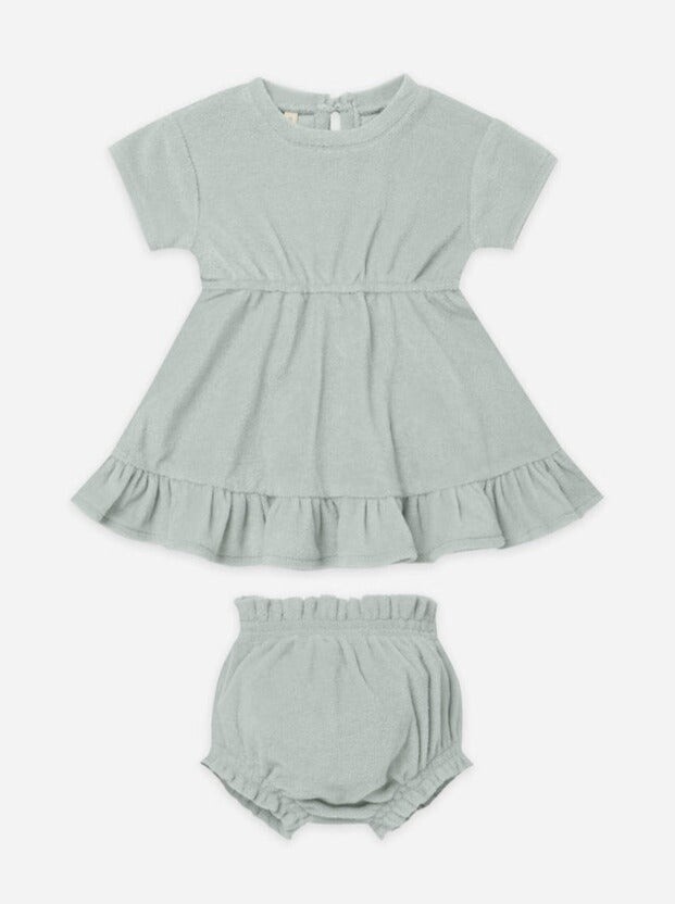 Quincy Mae Terry Dress Set- Sky