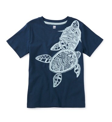 Tea Boys Sea Turtle Graphic Tee- Whale Blue