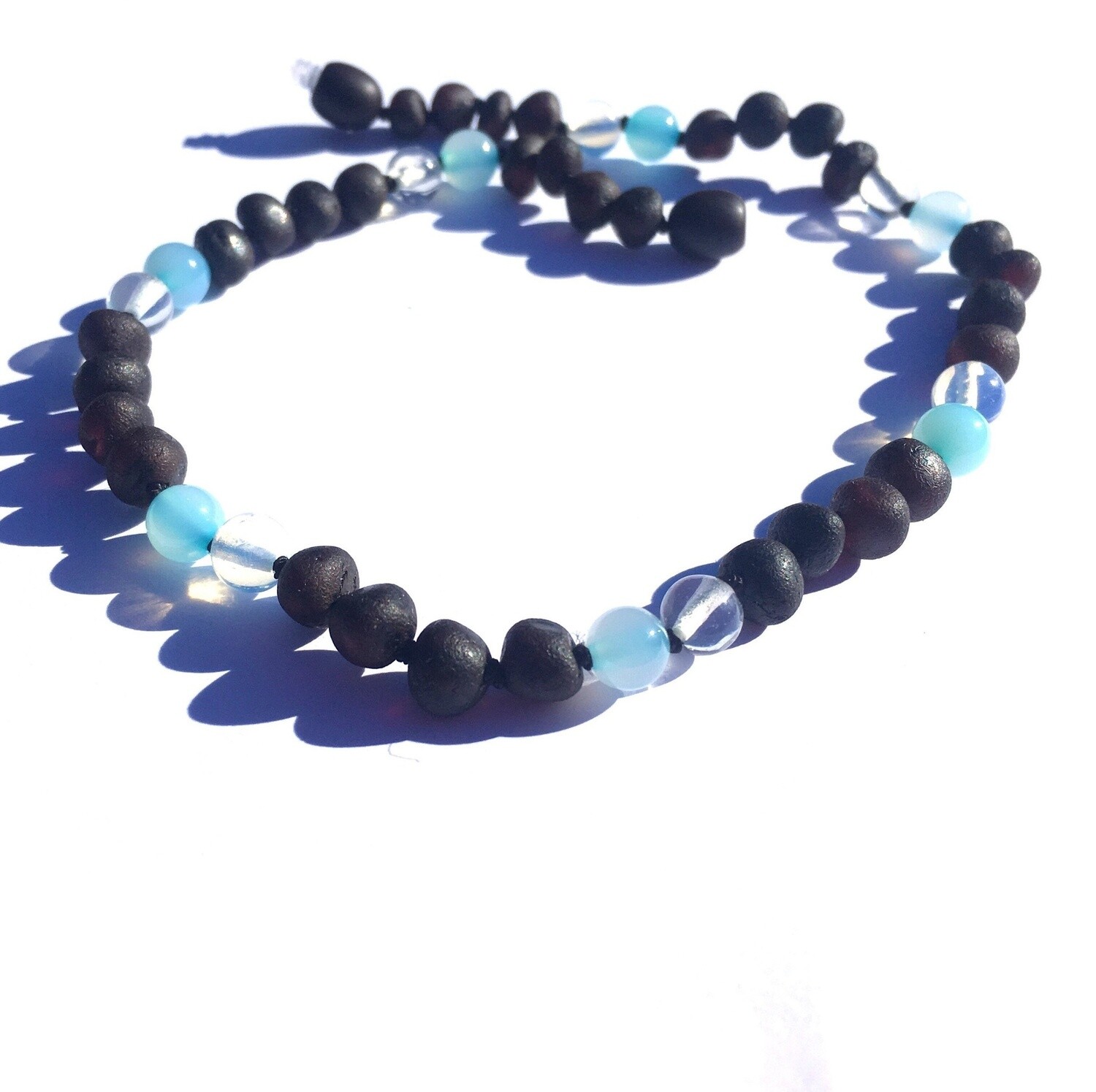 Amber Goose Infant Amber &amp; Gemstne Necklace	Waterfall