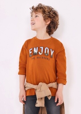 Mayoral long sleeve &quot;Enjoy the Outdoors&quot; tee- Saffron