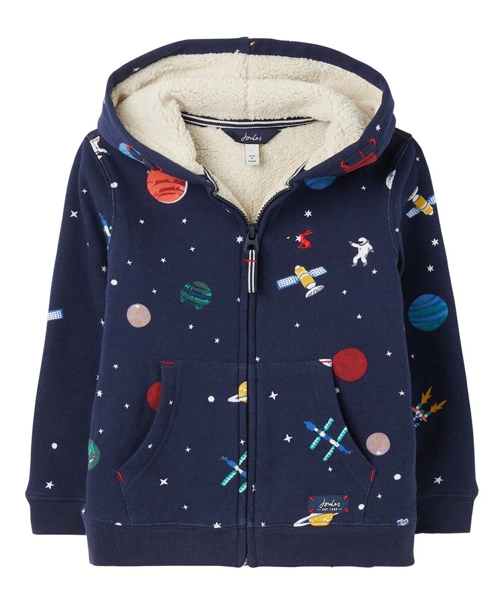 Joules Sherpa Zip Hoodie- Navy Space