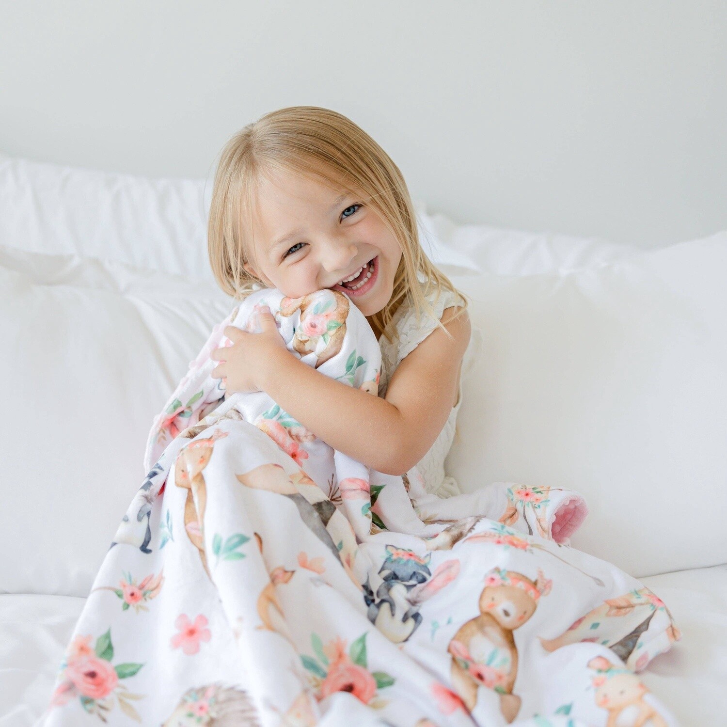 Honey Lemonade - Baby &amp; Toddler Minky Blanket - Woodland Tribe Pink