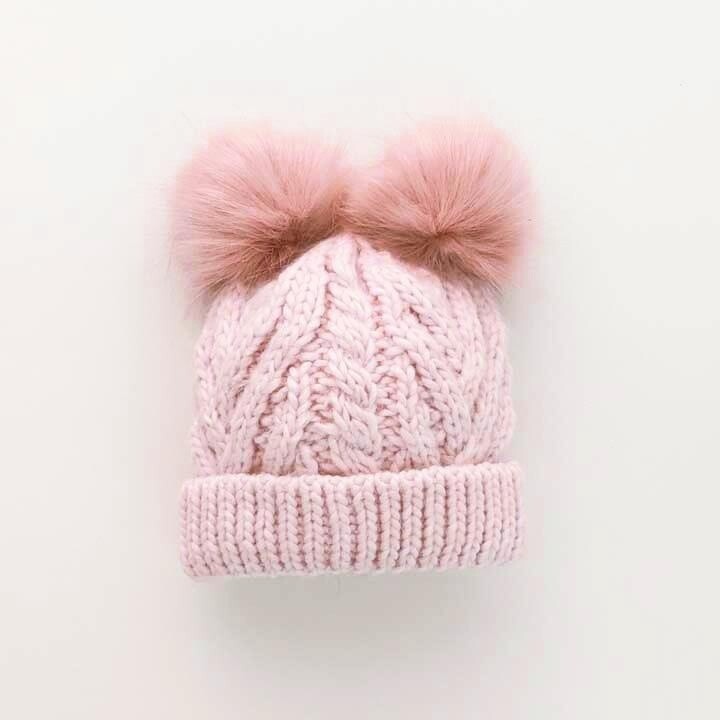 Baby Fluffer Beanie Hat- Blush Pink