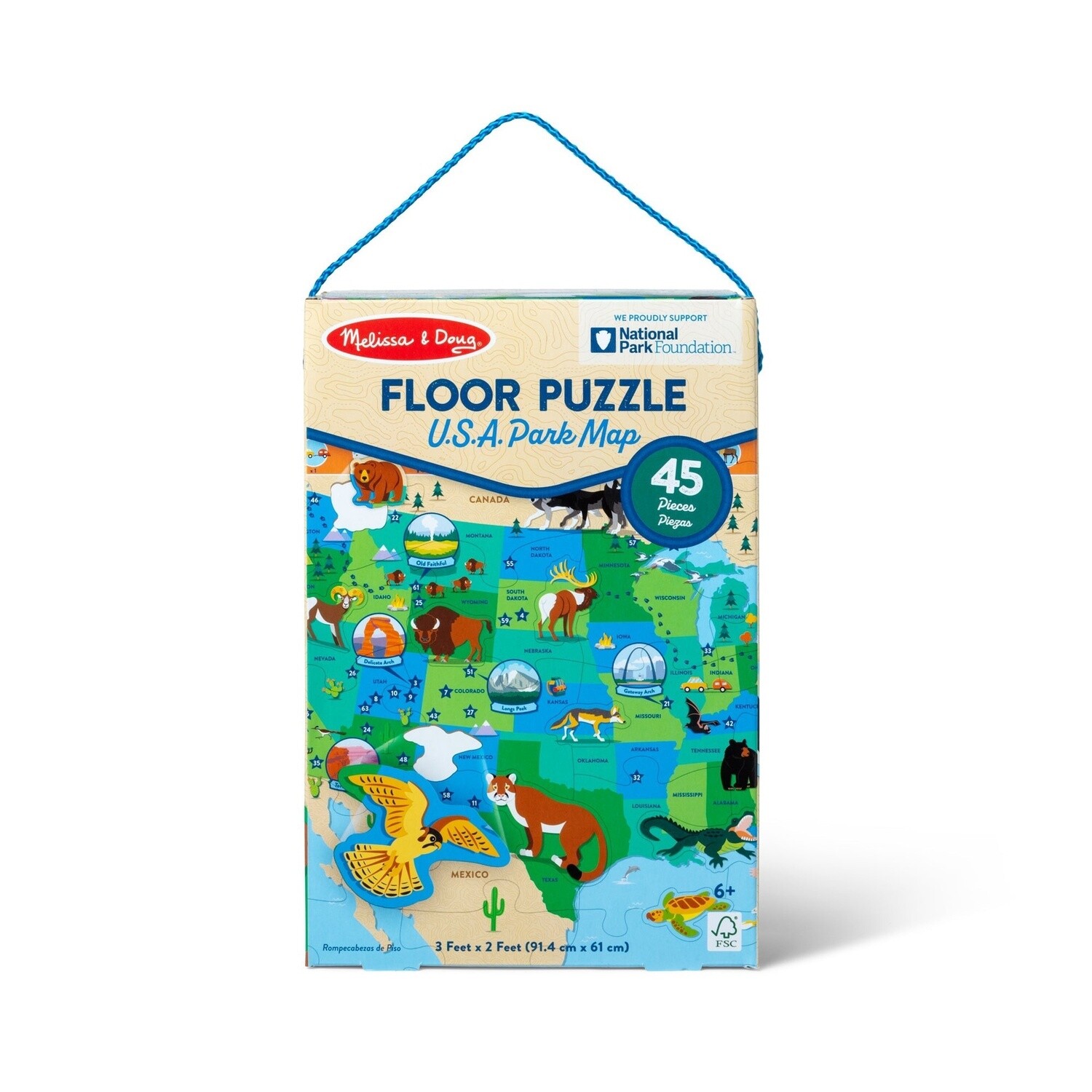 Melissa &amp; Doug National Parks U.S.A. Map 45 pc Floor Puzzle