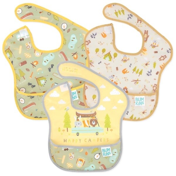 Bumkins 3pk superbibs- Happy Camper