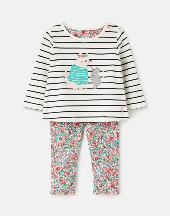 Joules Poppy 2pc Floral Outfit- Pink