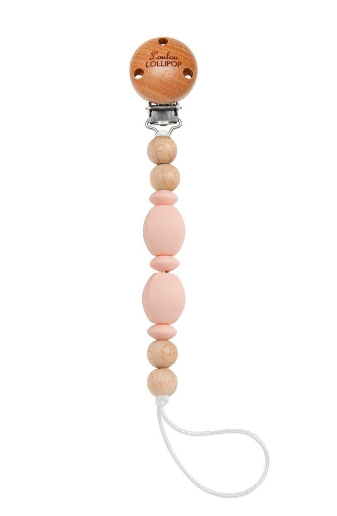 Loulou lollipop pacifier clip- soleil pink