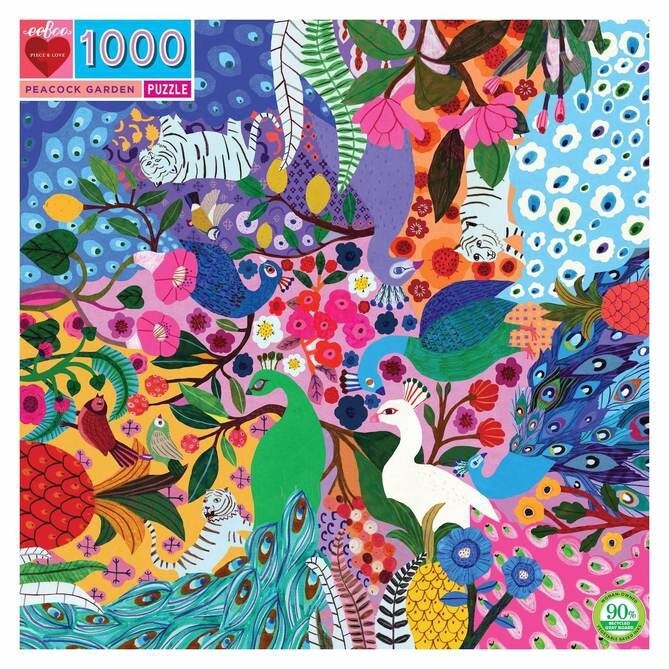 eeBoo 1008 piece square puzzle- Peacock Garden