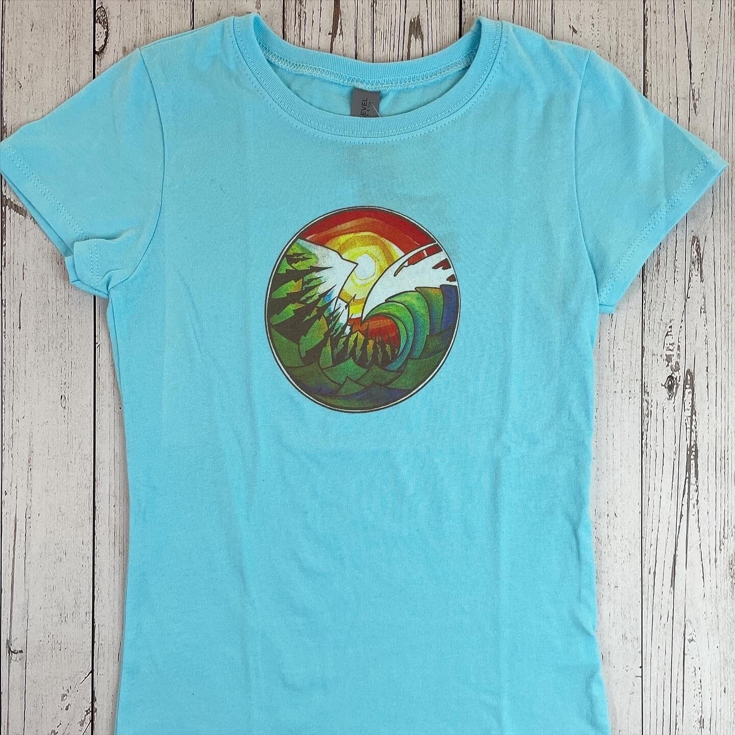 Todd Fischer Art Ladies Tee- Aqua