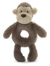 Jellycat Bashful Ring Rattle- Monkey