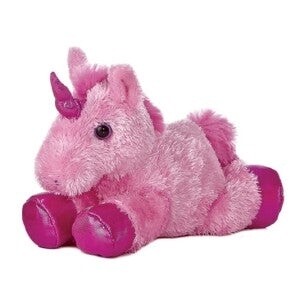 Aurora 8&quot; Mini Flopsie Bright Unicorn- Hot Pink