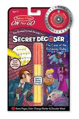 Melissa & Doug on the go secret decoder book- Case of the Runaway Ruby