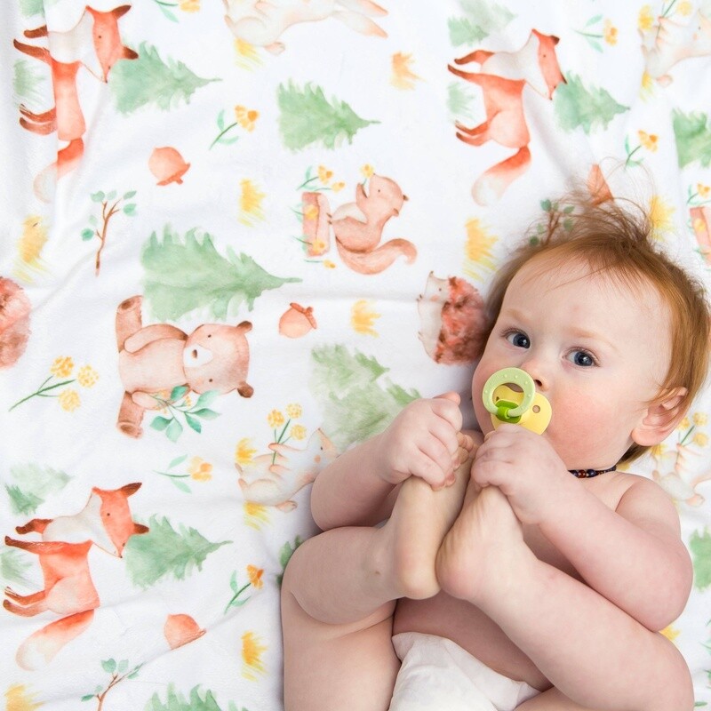 Honey Lemonade - Baby &amp; Toddler Minky Blanket - Forest Friends