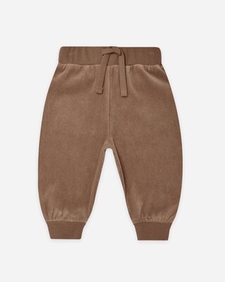 Quincy Mae Velour Pant- Cocoa