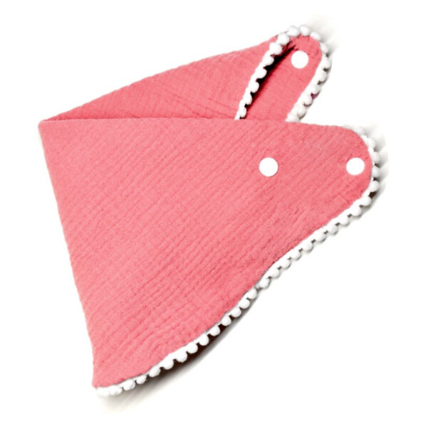Infant Muslin Pompom Bib- Muave