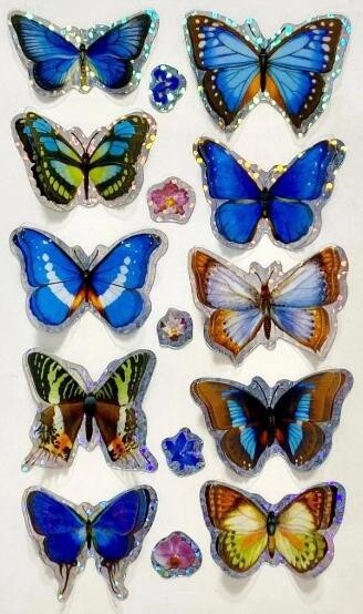 Insect Lore 3D Butterfly Sticker- Blue