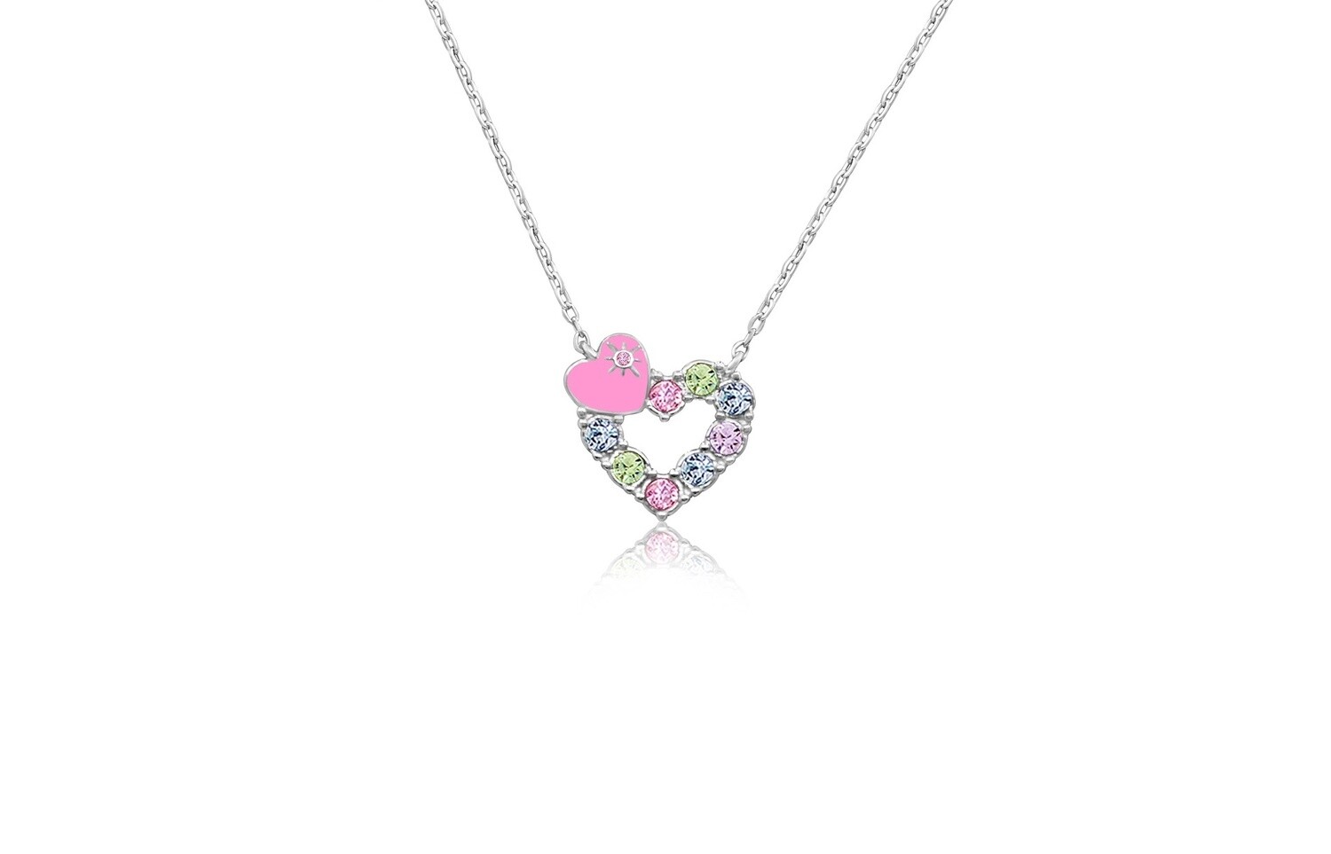 Chanteur - Multi Colored Open Heart Pink Pendant