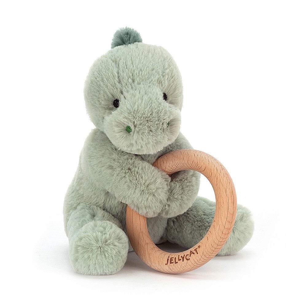 Jellycat Shooshu Dino Wooden Ring Teether