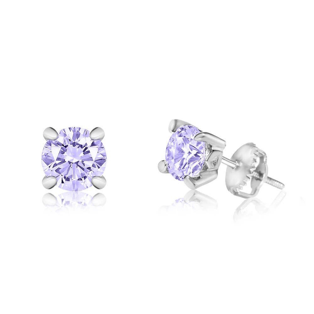 Chanteur - CZ June Birthstone Alexandrite Screwback Earrings
