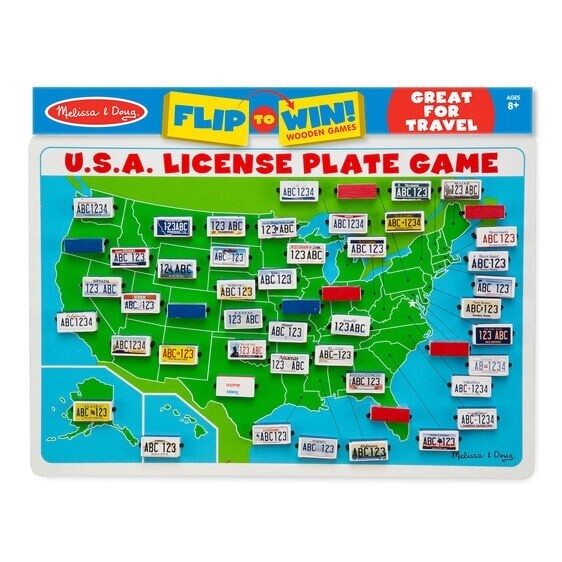 Melissa &amp; Doug flip to win- USA license plates