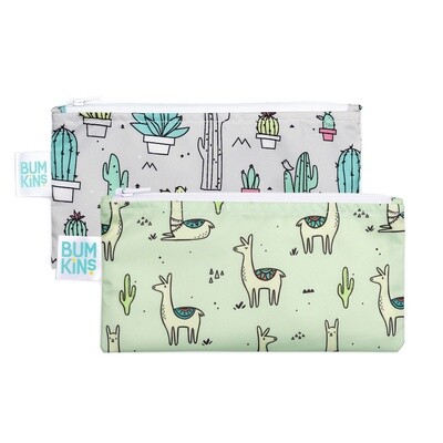 Bumkins 2 pack small snack bag- cacti &amp; llama