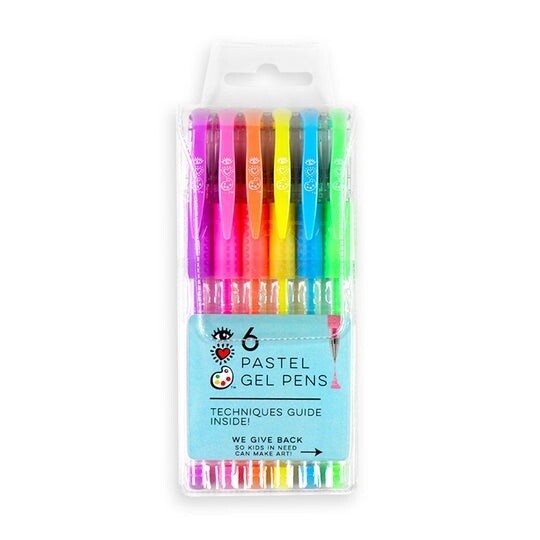 Bright Stripes 6pk Gel Pens- Pastel