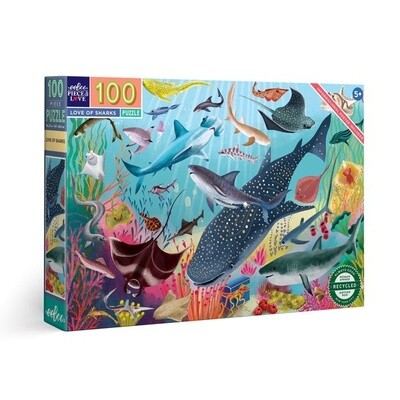 eeBoo 100pc Puzzle- Love Of Sharks