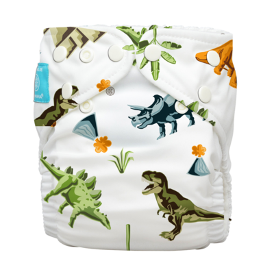 Charlie Banana - Hybrid AIO Diaper- White Dino