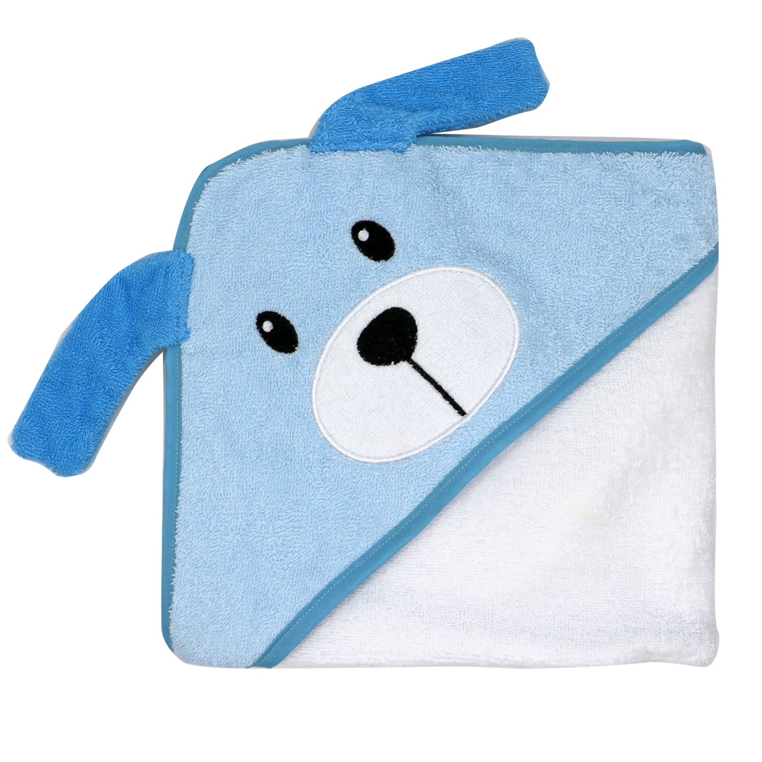 Rose Textiles - Animal Hooded Towel - Blue Dog