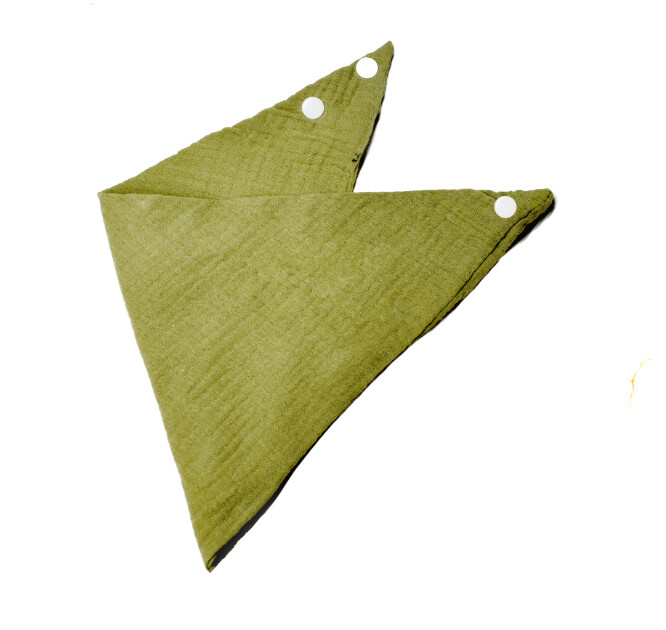 Infant Muslin Bandana Bib- Olive